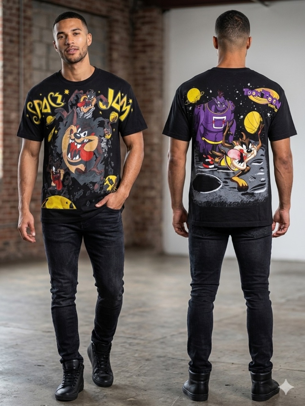 Giant by Tee Jays Black Graphic Tee -TAZ